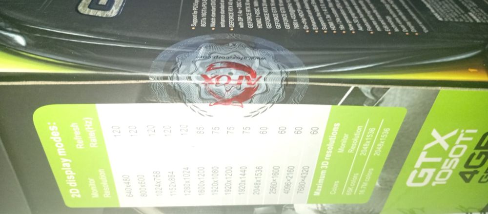 Видеокарта GeForce 1050Ti GTX 4Gb