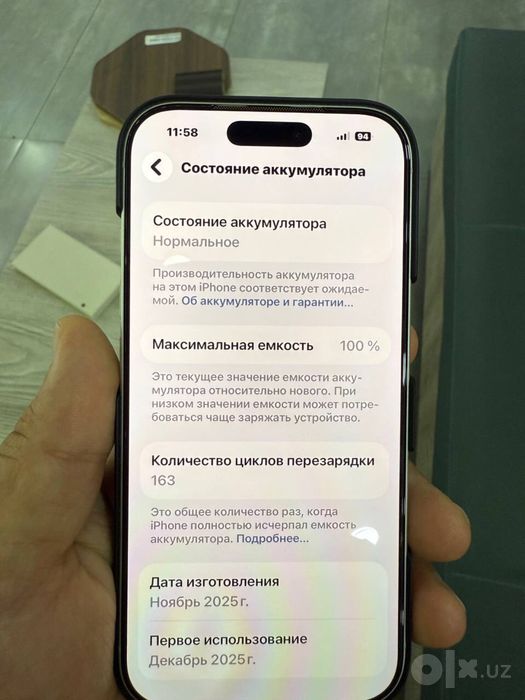 iPhone 17 Pro 100% 163цикл