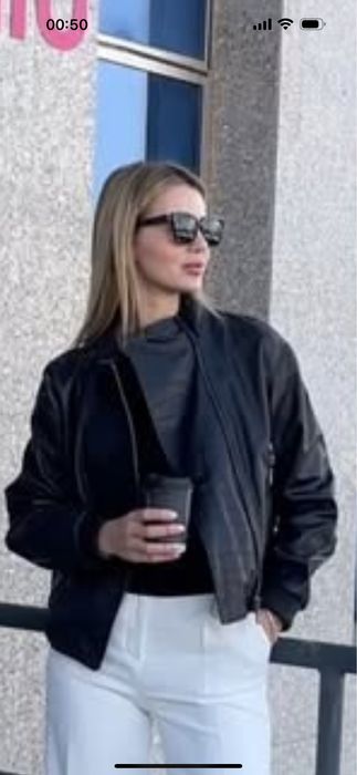 Куртка-бомбер из натуральной кожи