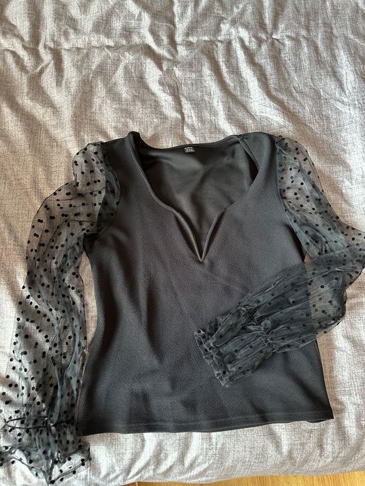 Официална, елегантна черна блуза