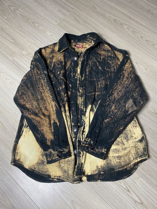 Diesel black s-jan bleached shirt