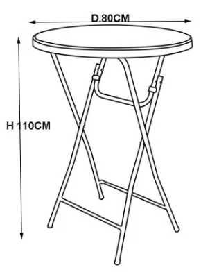 Masa pliabila, rotunda, diametru 80 cm, alba masa cocktail masa bar