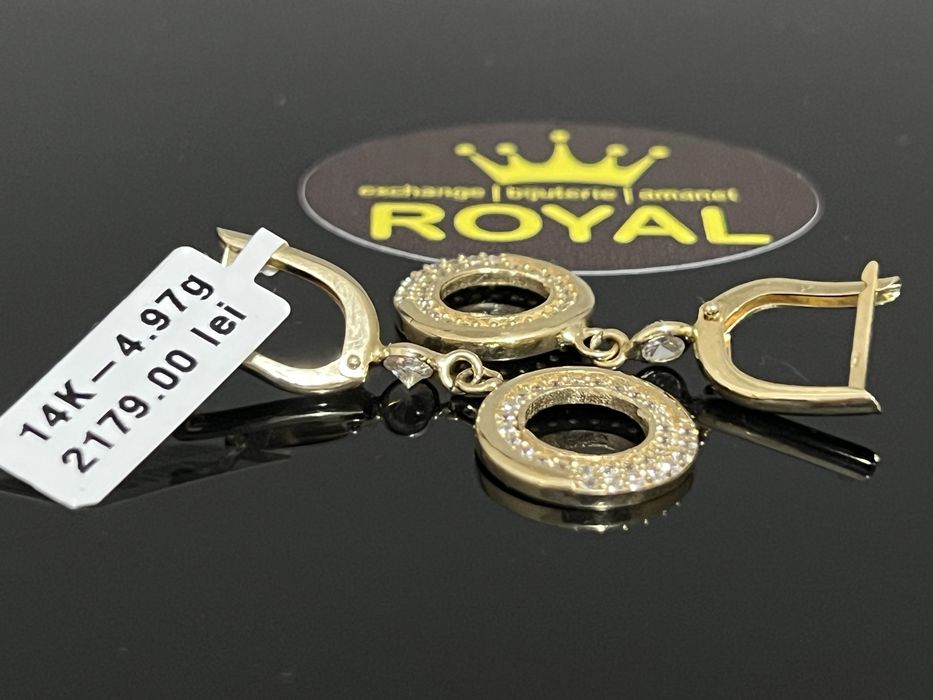 Bijuteria Royal CB : Cercei lungi aur 14k 4,97 grame