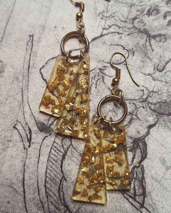 Обеци-кристали, пентаграм, Demon slayer, луна, готик, бохо, молец