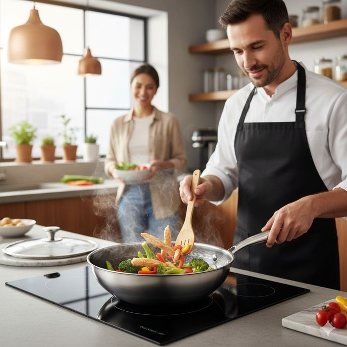 Уок тиган с капак Goldmann Fusionhex Pro GM 1128-28WK, 28x8.5 см.