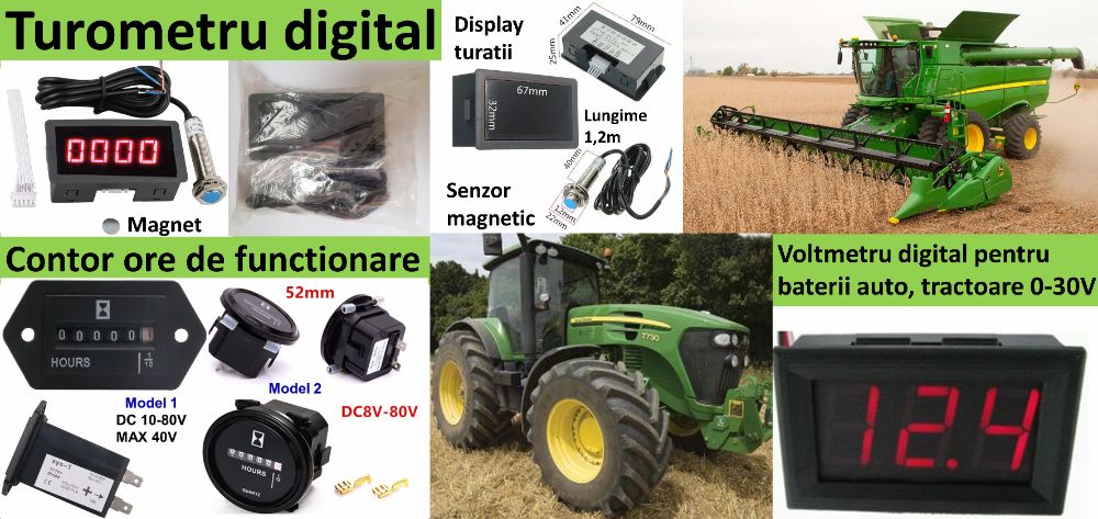 Turometru digital combina, semanatoare 0-9999rot/min. Tahometru!