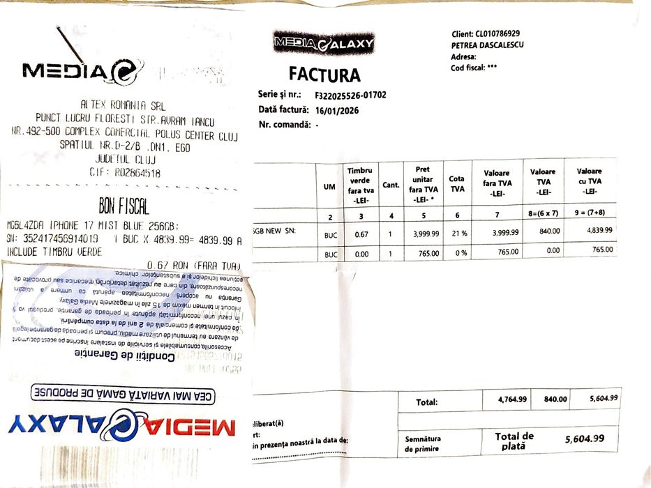 Vând iPhone 17 256gb nou