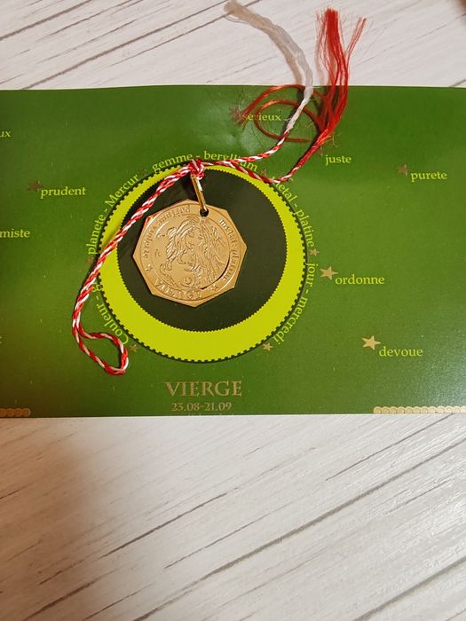 Pandantiv și  mărțișor din Alamă electroplacate cu aur