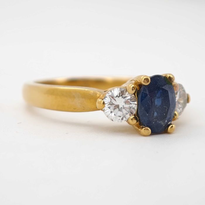 Inel safir si diamante 1.5ct