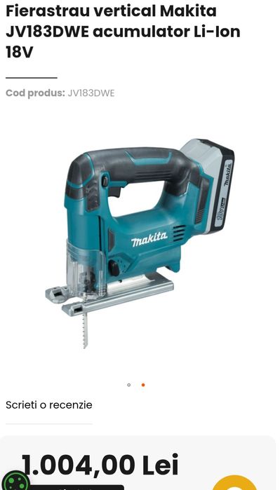 fierăstrău pendular cu acumulator Makita, modelul JV183D