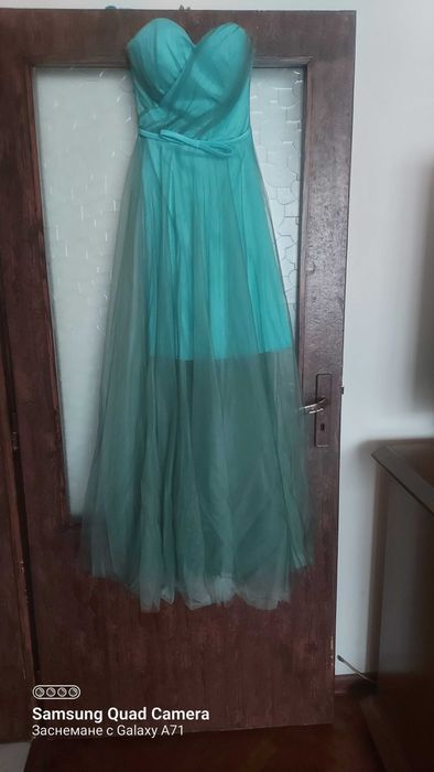 Официална дамска рокля цвят мента
