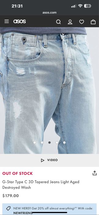 Blugi G Star type-C Tappered 3D