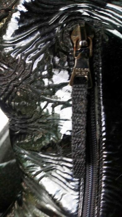 Ботуши Prada, размер 38.5, черни, 100% естествена кожа лак