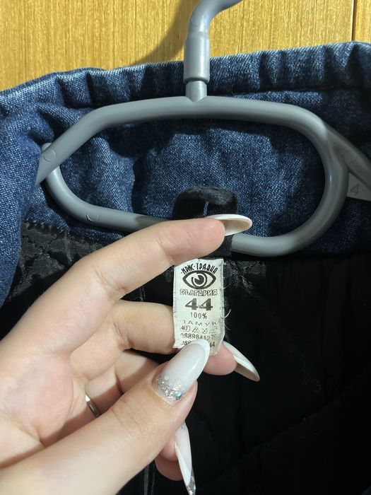 Зимно дънково яке с пух