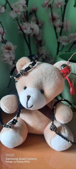 Brățari dama,cu bilute aurii din oțel inoxidabil