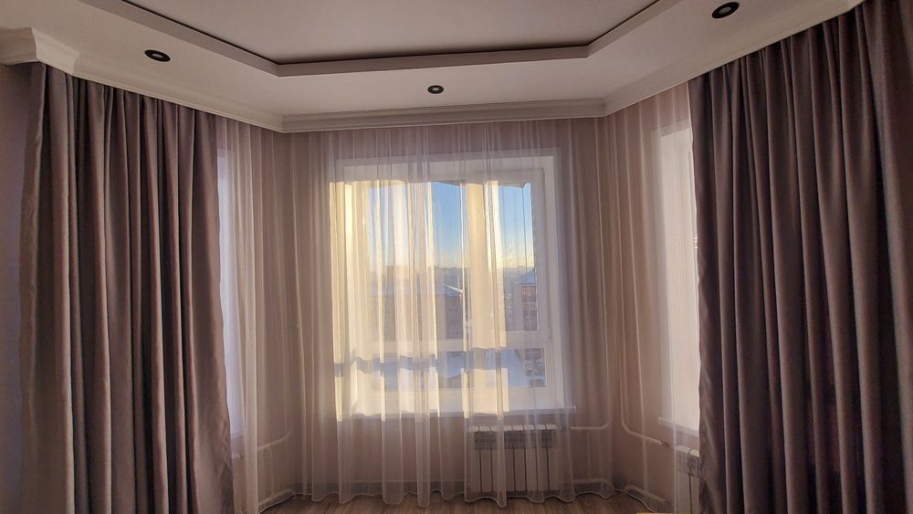Шторы новые серого цвета