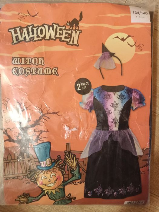 Costum petrecere Halloween vrăjitoare fete 134-140