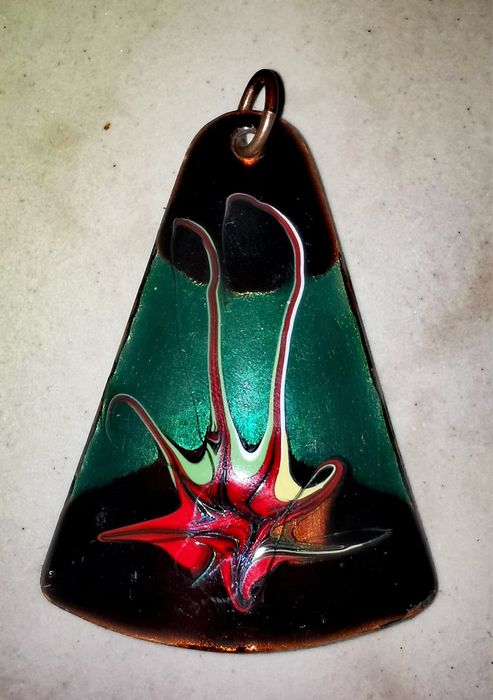 Бижу винтидж висулки емайлирано колие медно 50-60г. Хипи Яко за 3 бр.