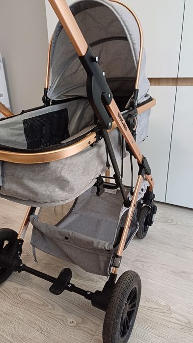 Детска количка Kika Boo - Kaia, 3 в 1, Light Grey