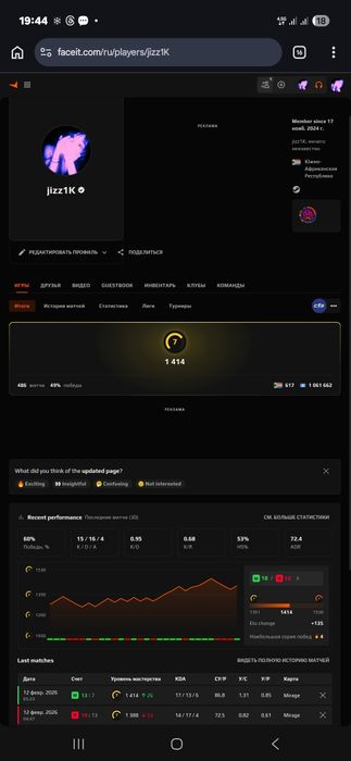 Faceit 7lvl, steam account