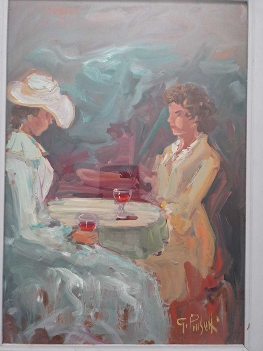 tablou pictura pe pfl 64/49 cm semnat