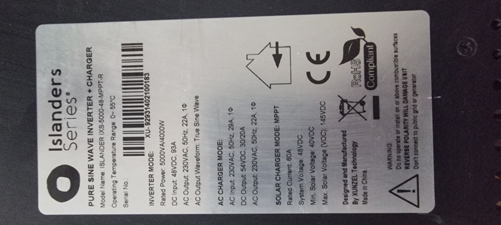 Invertor Hibrid 48V 5000W