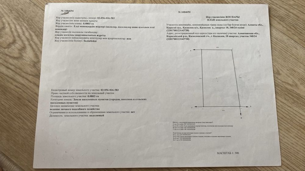 Участкок ЛПХ - 8 соток