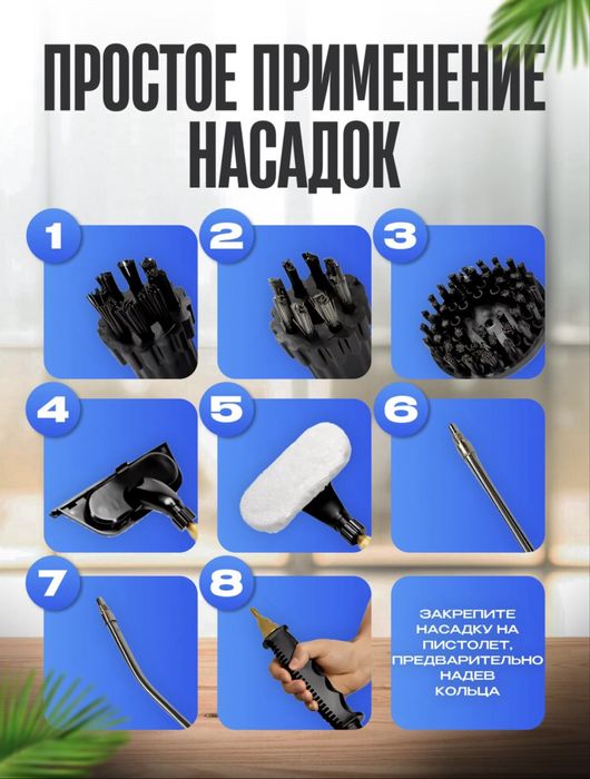 Пароочиститель для уборки дома , 17 насадок. Доставка имеется