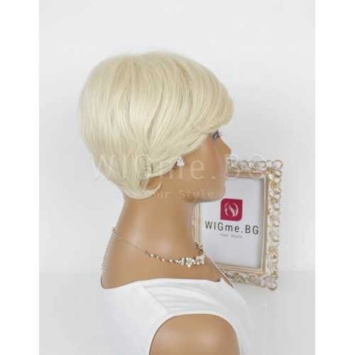 Къса руса перука с бретон Алина