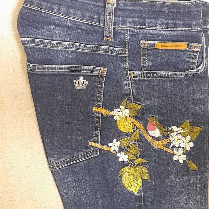 Dolce & Gabbana Birds and Flowers Jeans / W28 / Брендовые Джинсы