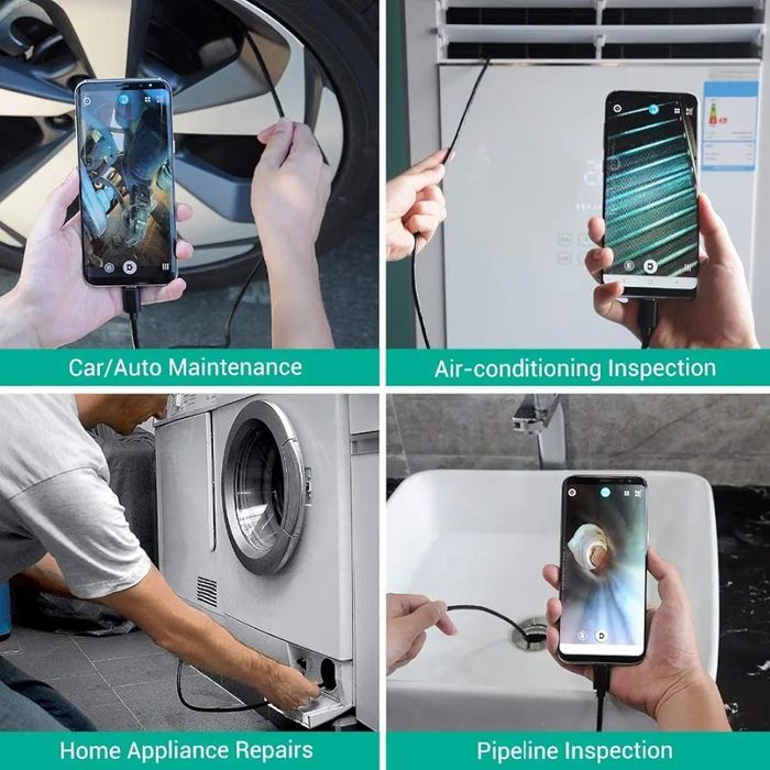 3-in-1 Mobile Phone Endoscope USB 1 Million Pixel 720P Resolution 2 m