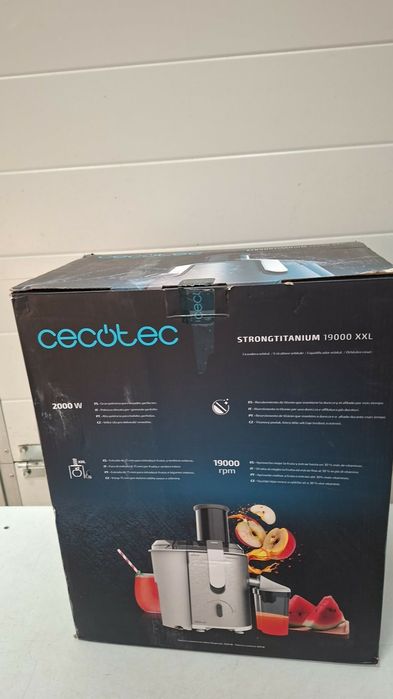 Сокоизстисквачка Cecotec Orbital StrongTitanium 19000 XXL за плодове и зеленчуци. 19000 об/мин, 1300W, XXL, диск с титаниево покритие, без BPA.