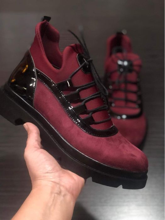 Ghete Dama Casual Browlie Bordo