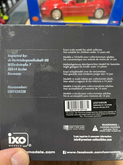 Колекционерски модел метална количка IXO MODELS PORSCHE 911 GTR 24 SPA