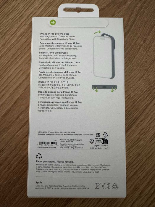 Husa Apple Silicone iPhone 17 Pro, MagSafe, Black