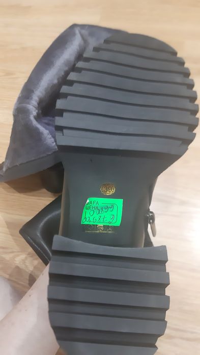 Кожаные зимние сапоги