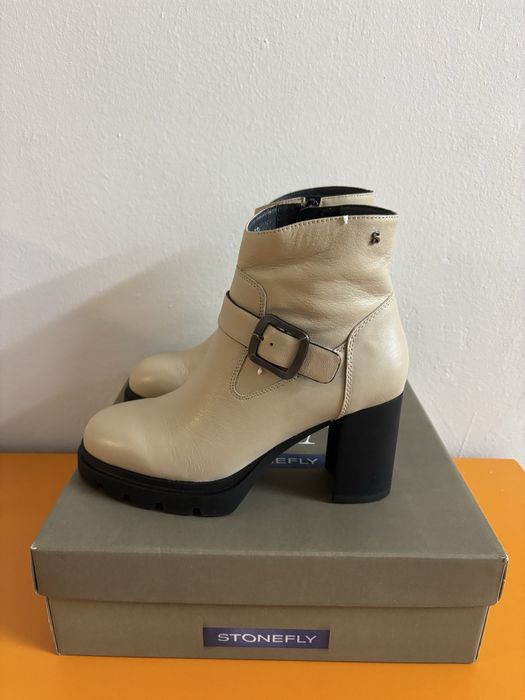 Боти с ток от ествествена кожа-чисто нови