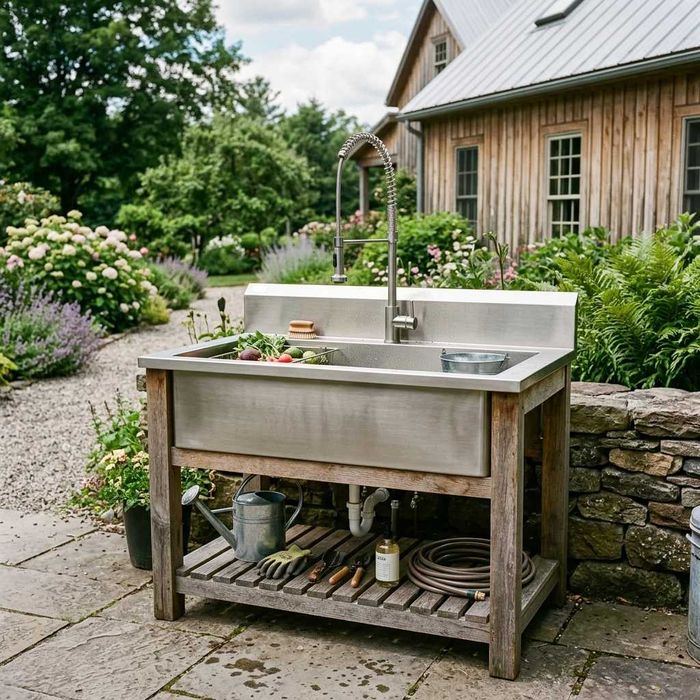 Глубокая мойка для казана / Раковина (Нержавейка) Moyka Gigant