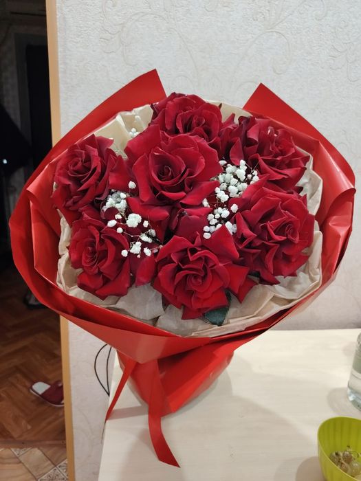 Цветы букет 2шт. розы и хризантемы "Бигуди"