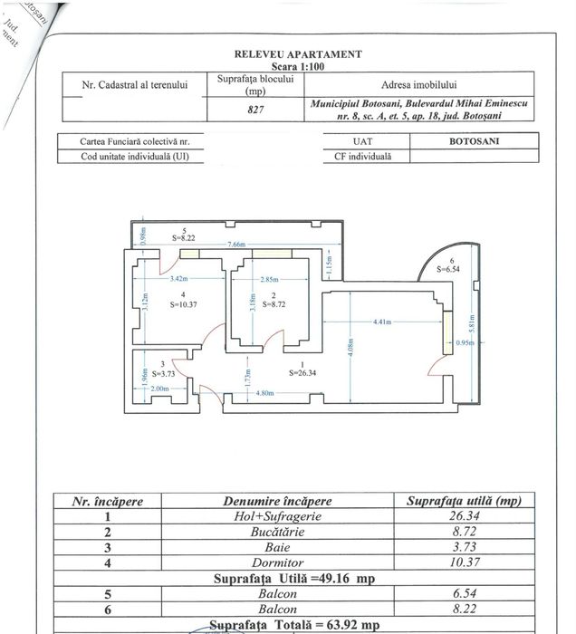 Vând  apartament 2 camere Bulevard - Parcul Sucevei