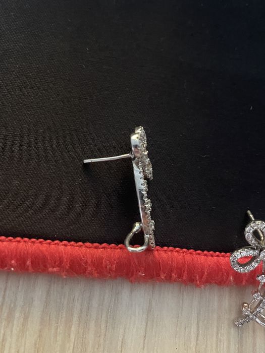 Cercei din aur alb Swarovski(fundiță)