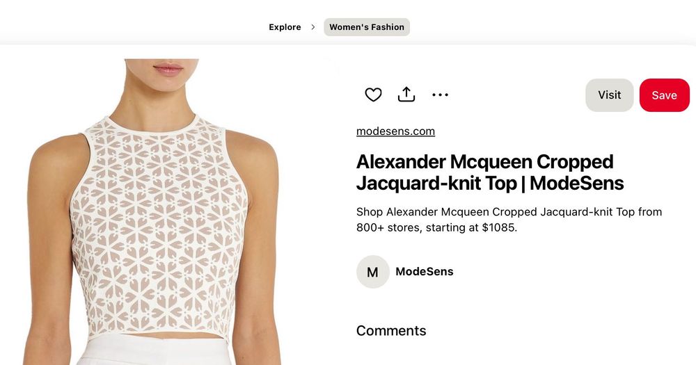 Къс топ Alexander McQueen, M - L, нов