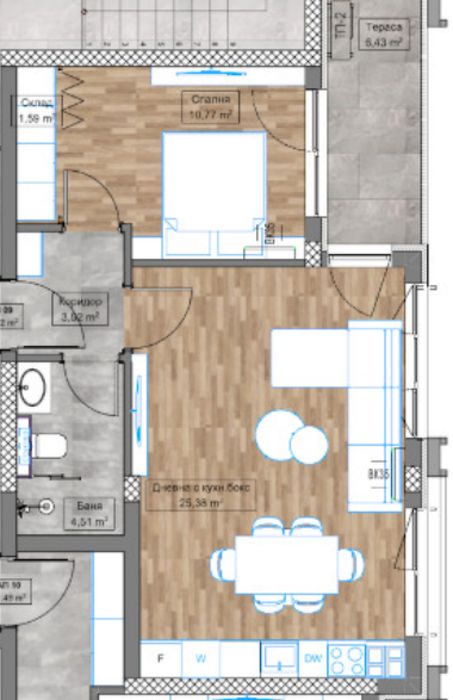 Продава се Двустаен апартамент в Пловдив, Кършияка - 69 кв.м за 739 €/кв.м - Снимка #1