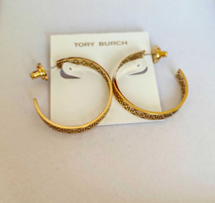 Обеци Tory Burch - Miller stud hoop earrings