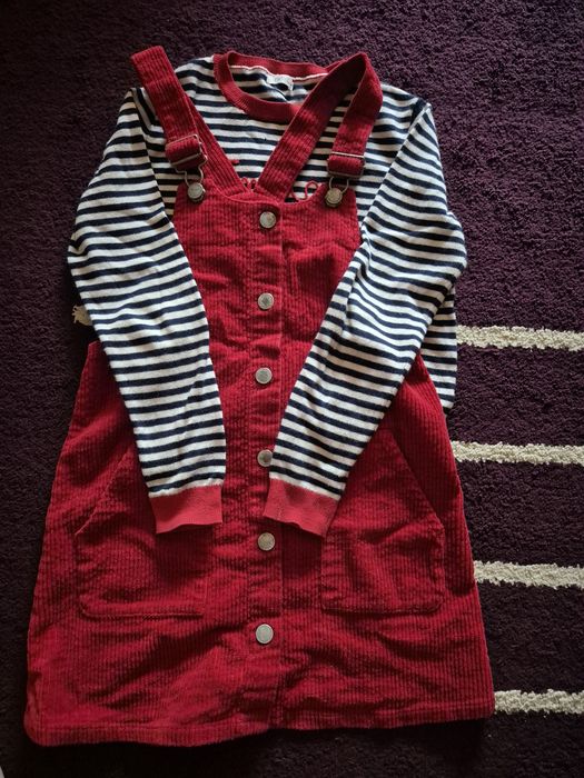 Set Next sarafan reiat, rosu, 8 ani/bluza-9 ani