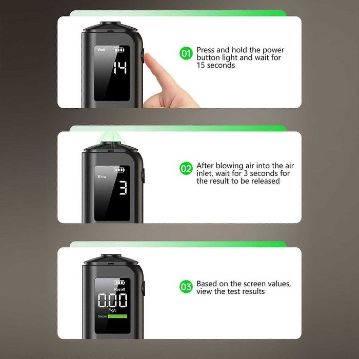 Алкотестер, професионален тестер за алкохол с LCD дисплей