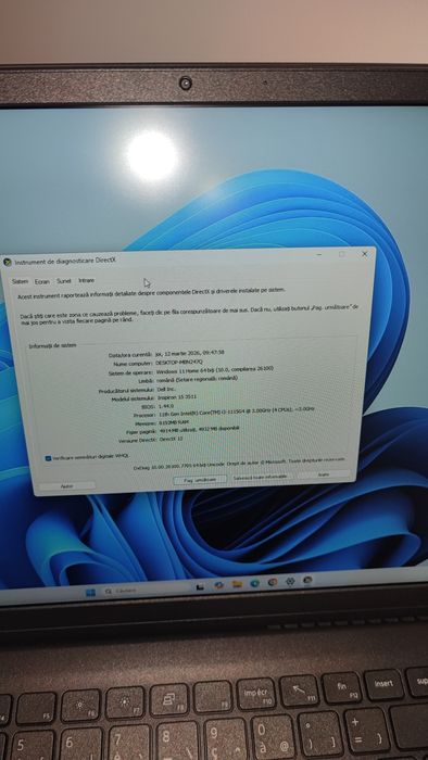 Dell Inspiron ( i3 gen11, 8 Gb ddr4, ssd NVMe 256 gb, baterie 4 ore)