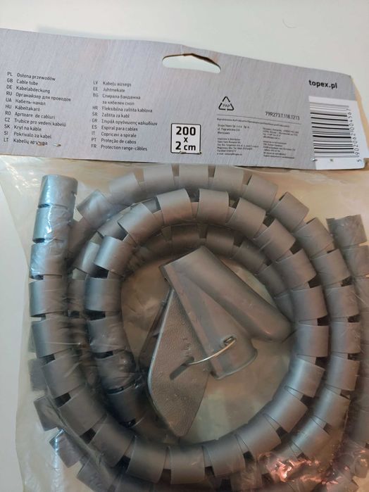 Canal organizare cabluri TOPEX, gri, 2m