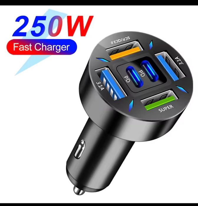 Încărcător mașină  QC3.0 Fast Charge One to Six Car Cigarette