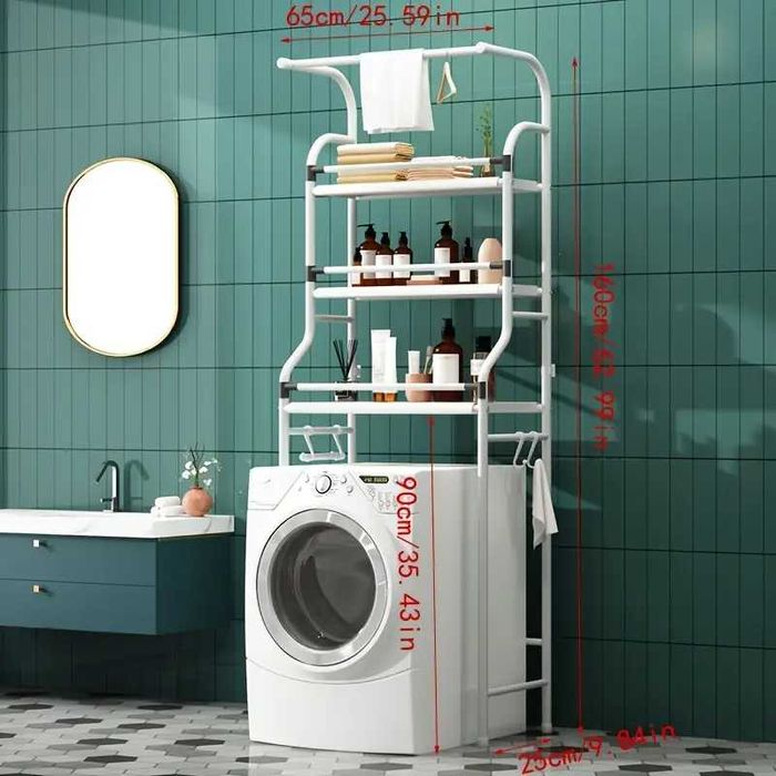Расширяемая 3-ярусная полка для хранения стиральной машины